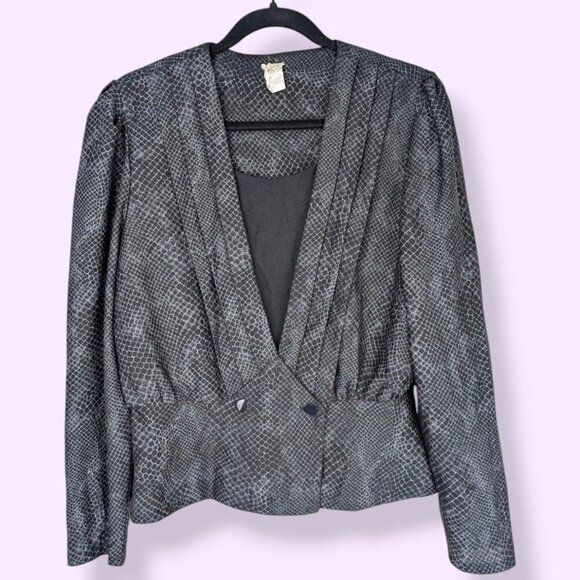 Vintage C&A Pleated Snakeskin Pattern Top - Picture 5 of 8